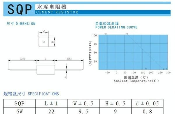 现货供应水泥电阻 绕线电阻 5W 510R 引线