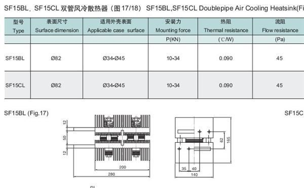 供应可控硅风冷散热器SF系列一进一出，两进两出(图)