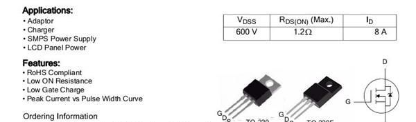 IPS场效应管ITA008N60A|TO-220F封装|现货供应IPS全系列场效应管