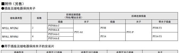 欧姆龙小型中间继电器MY2NJ MY4NJ