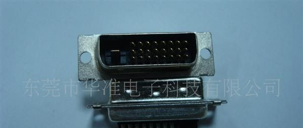 DVI 24+1 公头180度焊线式连接器