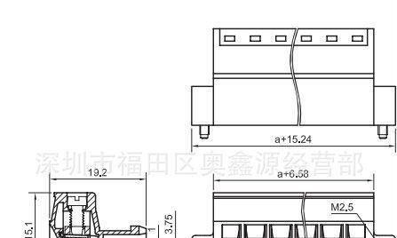 YE370-5.0/508/3.5/3.81对插拔式接线端子台 端子排 连接器 塑料