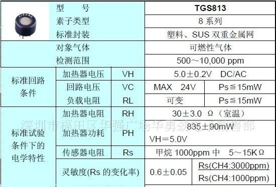 供应FIGARO日本费加罗TGS813可燃性气体传感器探头