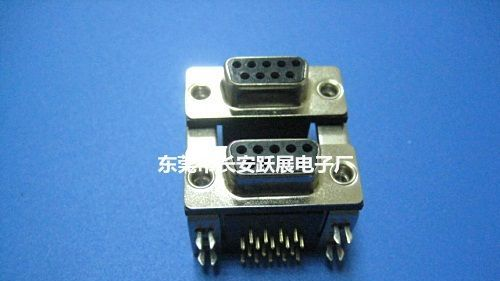 D-SUB  双层 DR9F-DR9F 铆合90度 插板式 电子连接器