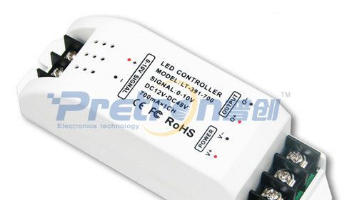 1050mA恒流 0～10V调光驱动器 驱动LED数量: 1~12颗大功率5W LED