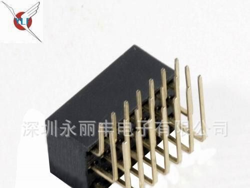 2.54mm 塑高8.5mm 塑宽7.5mm 三排 弯插排母