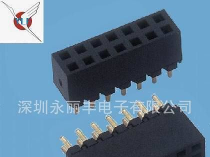 2.0mm 塑高6.35 双排直插排母、加塑胶