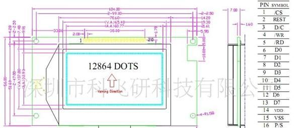 LCD/LCM液晶显示屏 液晶模块,COG带PCB板12864-20串口