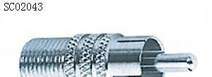 供应优质F母转短RCA公AV公连接器，接插件