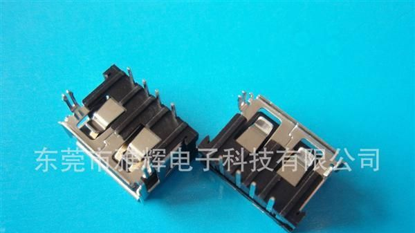 USB AF 90度短体10.0mm 插板连接器   USB 2.0连接器/插头/端子