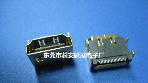 HDMI  D TYPE  19P  公座 带线夹+装配壳 焊线式 电子连接器