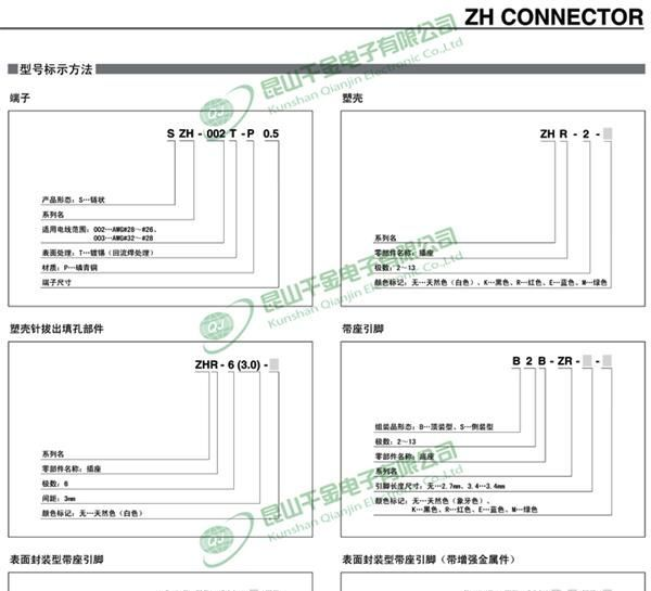 千金电子 JST连接器 原厂护套HOUSING 塑壳胶壳 ZHR-6 现货供应