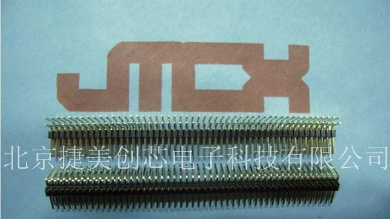 供应双排针 双排弯针1.27mm 2*50P 2x50P 100芯 弯针90° 镀金