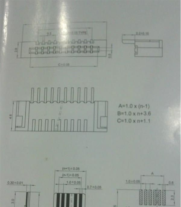 扁平连接器   Fpc1.0mm 扁平电缆连接器
