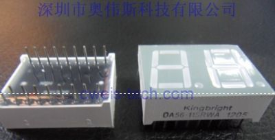 Kingbright LED数码管 DC-10YWA  灰面黄色指示灯 进口原装