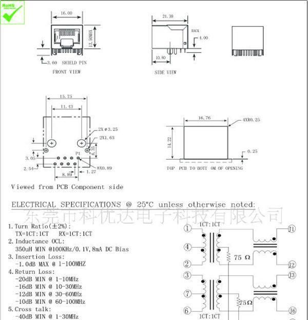 RJ45网络接口