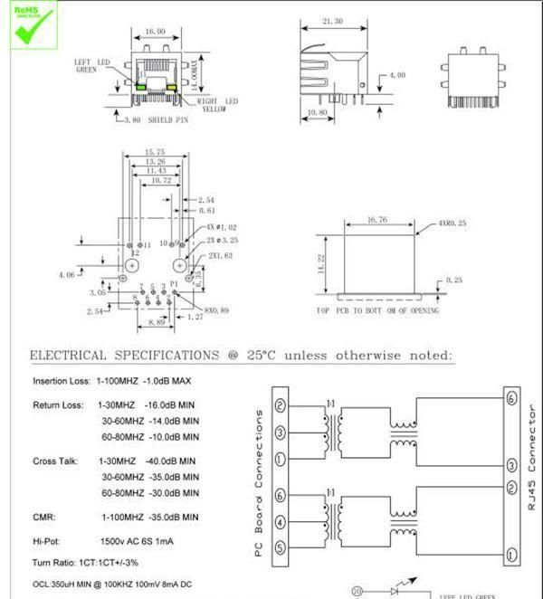10MHZ网络滤波器RJ45