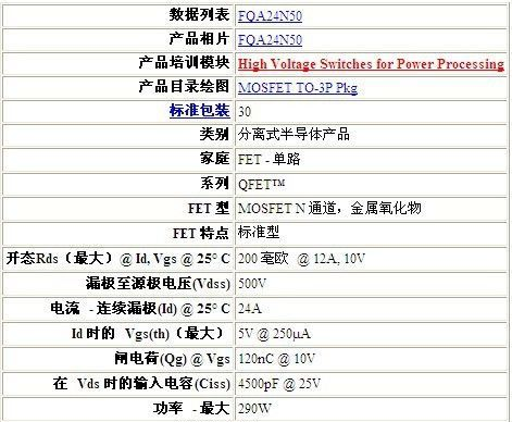 供应仙童FAIRCHILD，FQA24N50