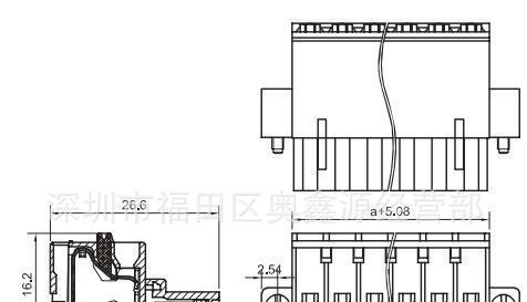YC051-5.0/5.08按键式插拔式接线端子台 端子排 连接器