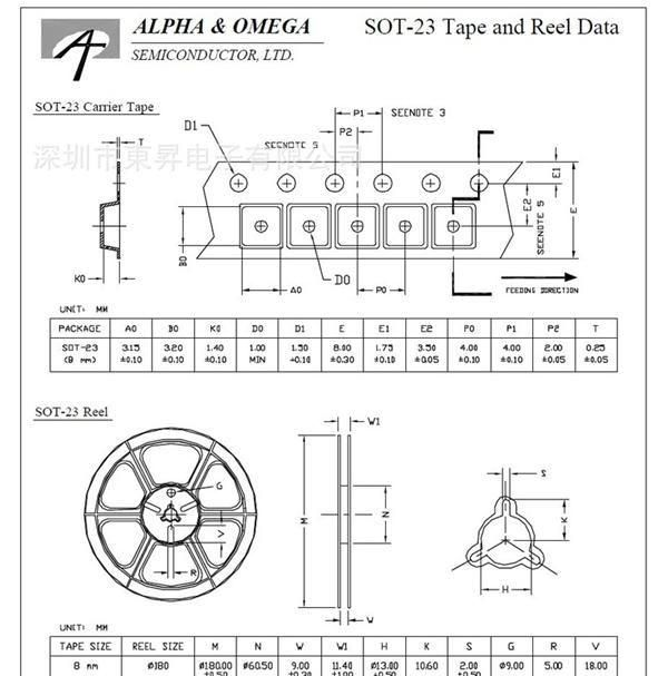 进口原装AOS（美国万代） AO3404A 30V N通道 热销