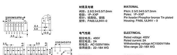 供应威德米勒DG250-2.5/2.54/3.5/7.0弹簧式接线端子