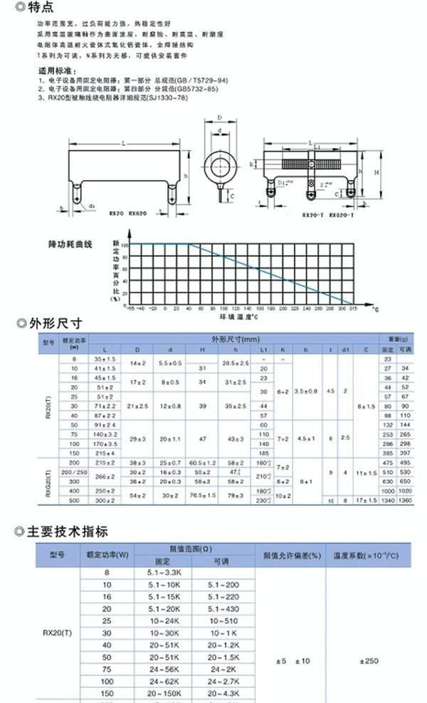 大功率线绕电阻/管状电阻/老化电阻