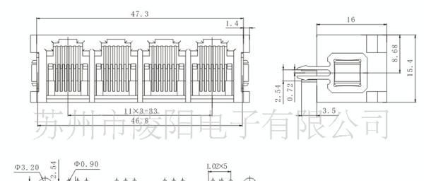 RJ45连接器SC226-5225 6P 1×4