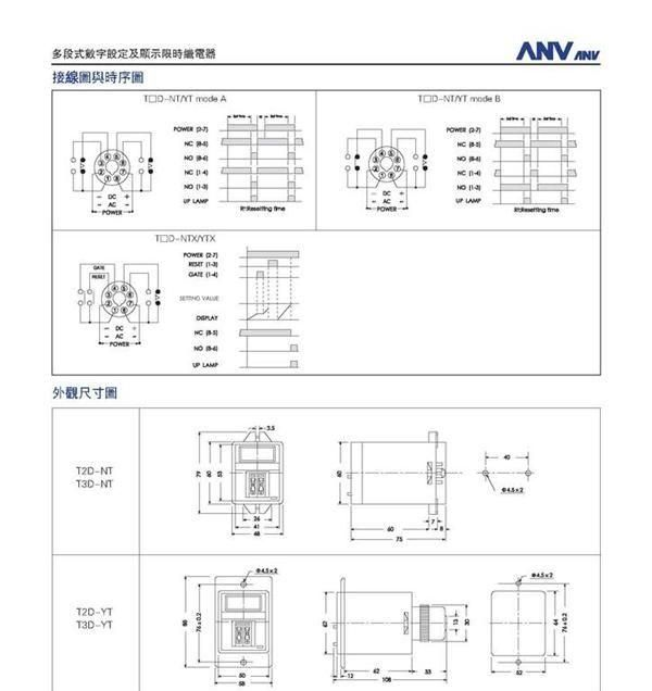 批发士研ANV多段数字设定显示继电器T2D-YT