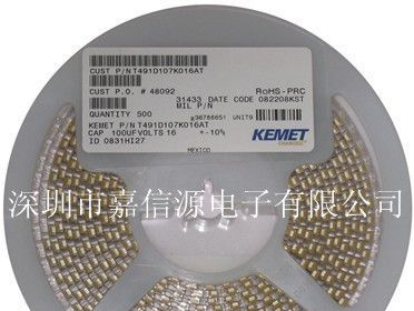 深圳现货供应原装新货KEMET基美贴片钽电容100UF 16V D型7343