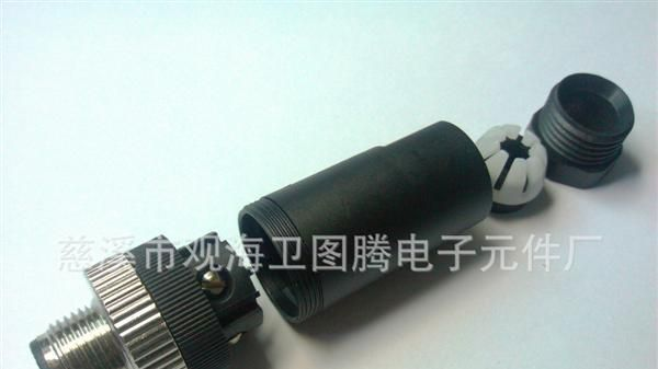 M12连接器4芯5芯针直PG9 进口品质传感器连接器 接插件