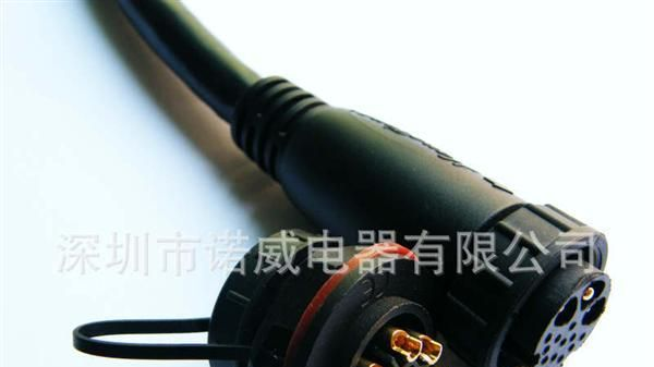 航空插头，LED显示屏用连接器3电源+11P信号，防水IP67，插头带线