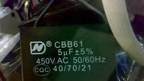 启动电容器 CBB61 450VAC 6UF