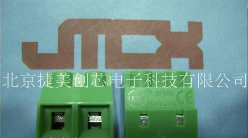 供应欧式30A 大电流接线端子KF950-2P 9.5MM间距 绿色直插