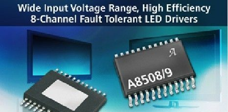 A8509: 宽输入电压范围高效率 8 通道容错 LED 驱动器