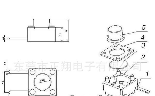 供应6*6横两脚常闭轻触开关 TSCB66HF 轻触开关6*6