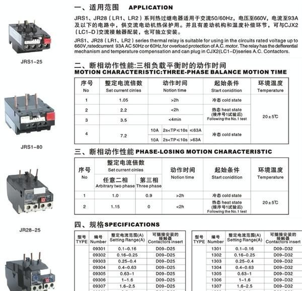 供应 JRS1 系列热继电器JRS1(LR1)D09308  2.5-4A