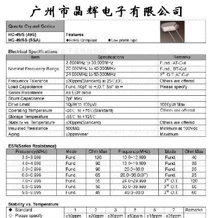 供应晶振JH 8.4672MHZ