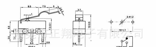 供应安规微动开关轻触玩具开关3.5*脚电源微动开关