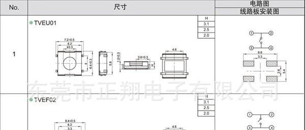 6.2*6.2扁平型轻触开关嵌入型轻触开关