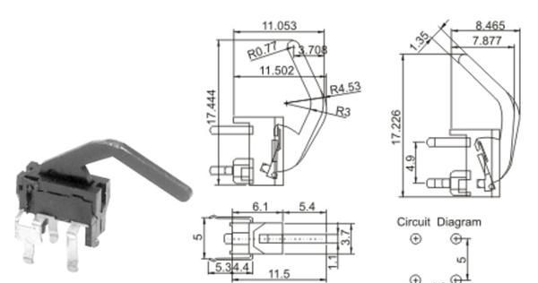 供应弯柄微动开关直发器微动开关D1-3239A