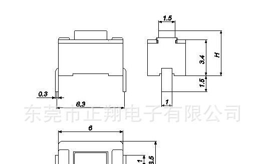 供应3*6直两脚轻触开关 TST36HN 插脚式轻触开关