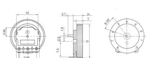 厂家热销单联双联拨盘电位器WH1001N--B50K--16/2