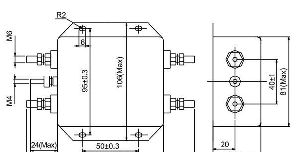 DNF58-H-30A 单相交流电源滤波器