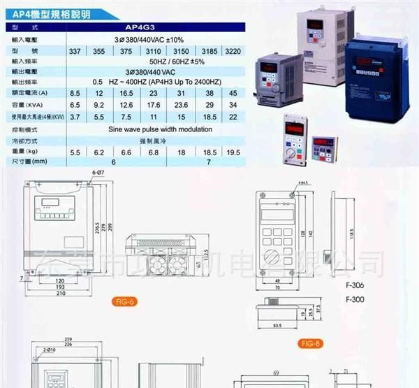 台湾原装爱德利变频器AP4G3-37    5HP   380V