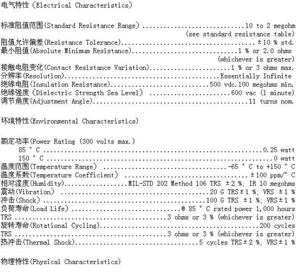 供应（博恩斯）Bourns_3224系列电位器