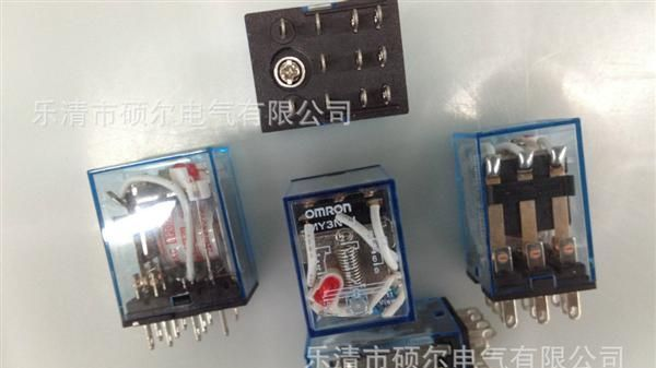 欧姆龙小型继电器 三组蓝壳带发光二极管 MY3/MY3NJ AC220V