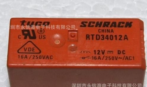 tyco泰科继电器RTD34012A 12VDC环保6个脚16A 250VAC