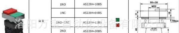 供应 AIKS 爱克斯旋钮开关 AS2204-11BS 自复位双头平按钮