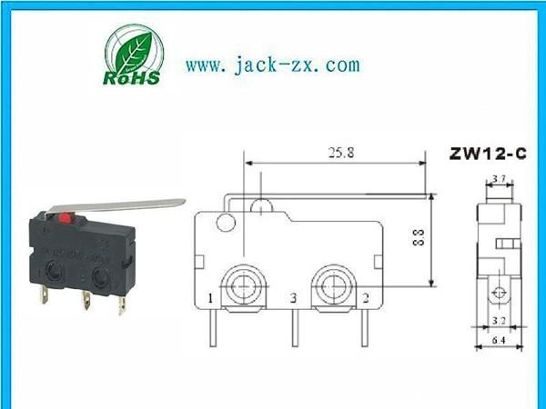 供应ZW12-C电源开关 耐高温微动开关 轻触微动开关