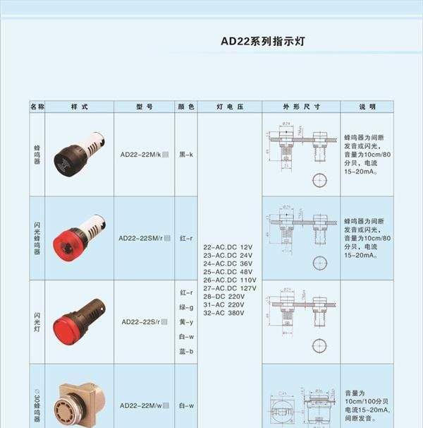 制造商供应日博蜂鸣器 闪光蜂鸣器AD22-22SM/RK